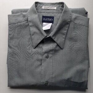 Puritan Men's Casual Pinstripes Shortsleeved Button Dress Shirt Large